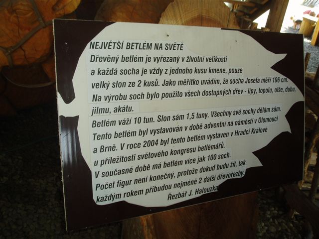 Pradědova galerie - popiska betlému